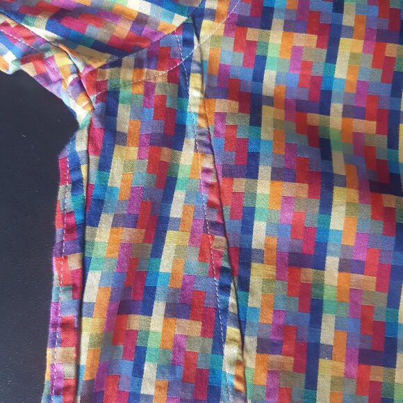 Stefano Barbera SZ S Geometric Multicolour Men's Eqyptian Cotton Button Up Shirt - Picture 8 of 16